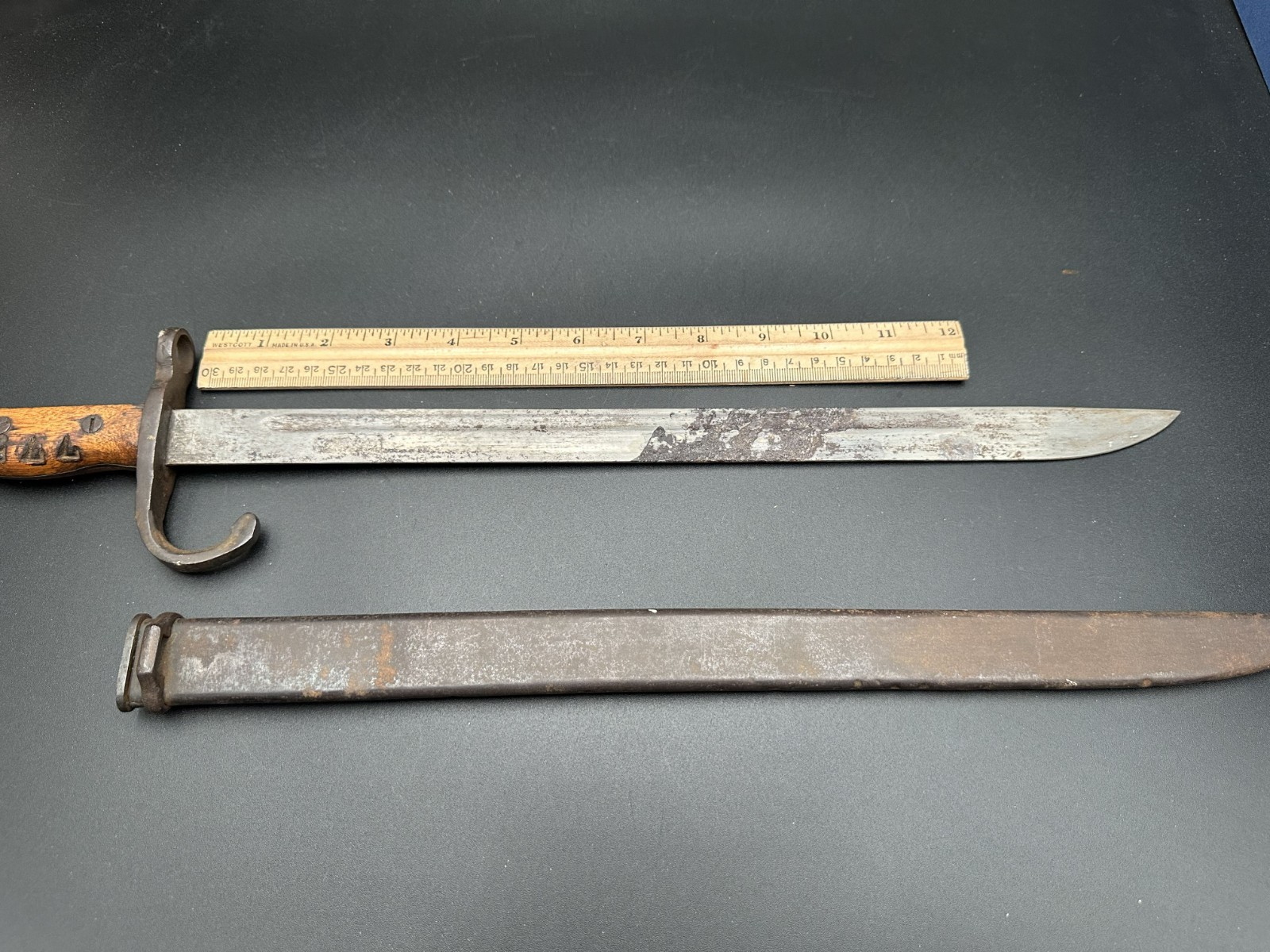 Japanese Type 30 Bayonet. Arisaka Rifle Bayonet + Scabbard