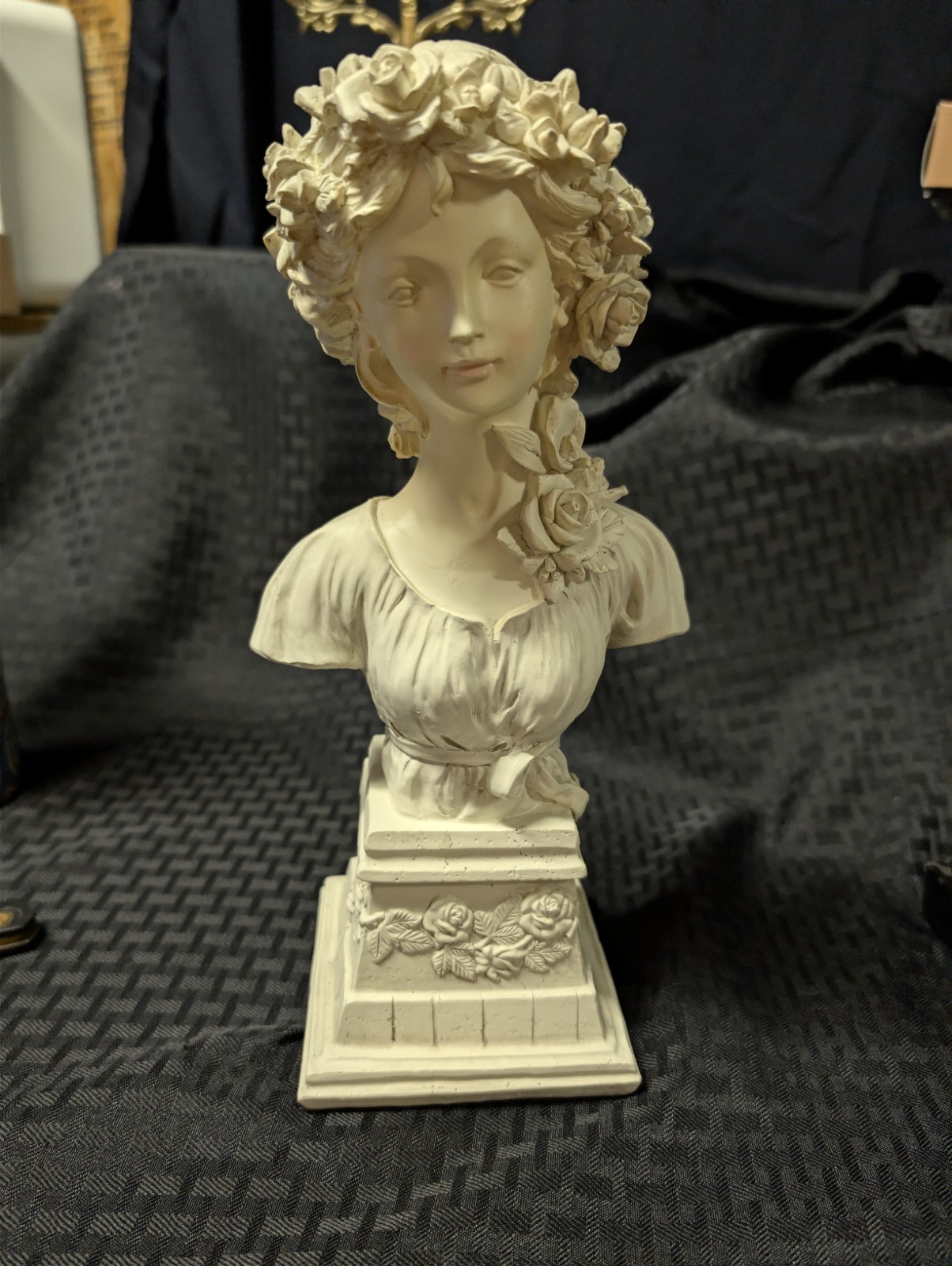 Art Nouveau alabaster bust of a woman by Adolfo Cipriani.