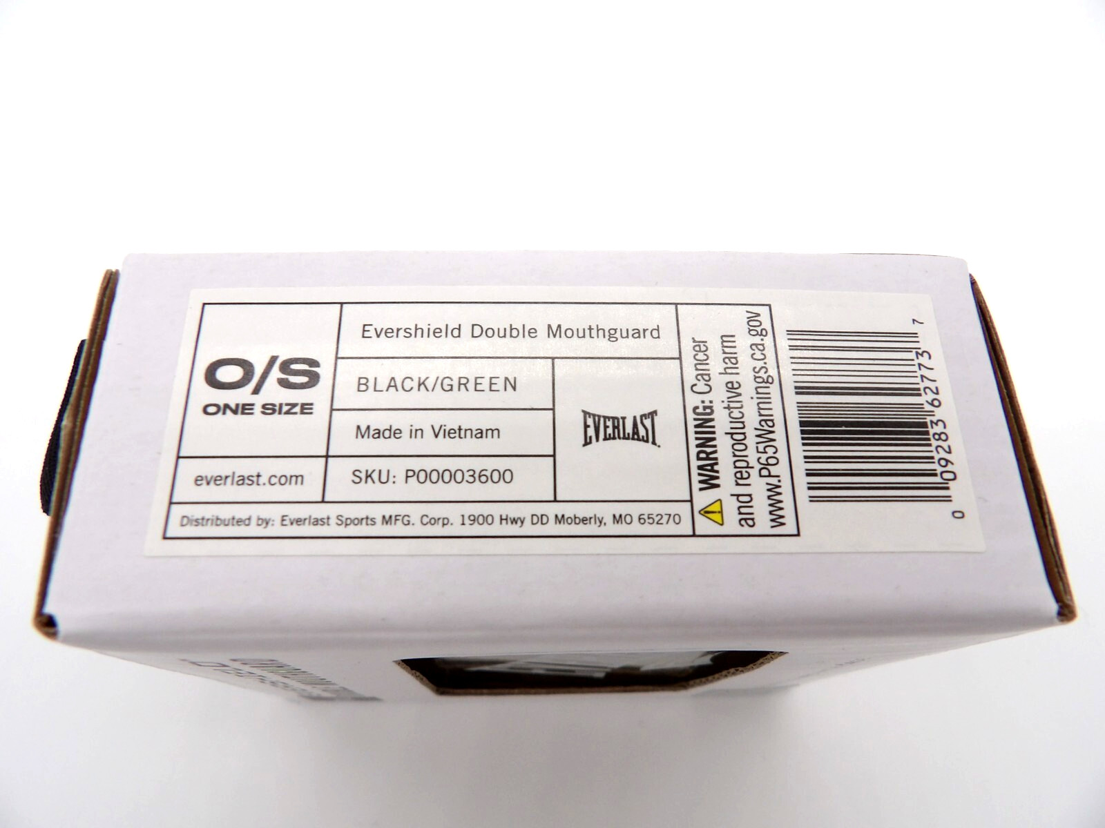 Everlast Evershield Double B&B Mouthguard with Case - Green / Black - NEW