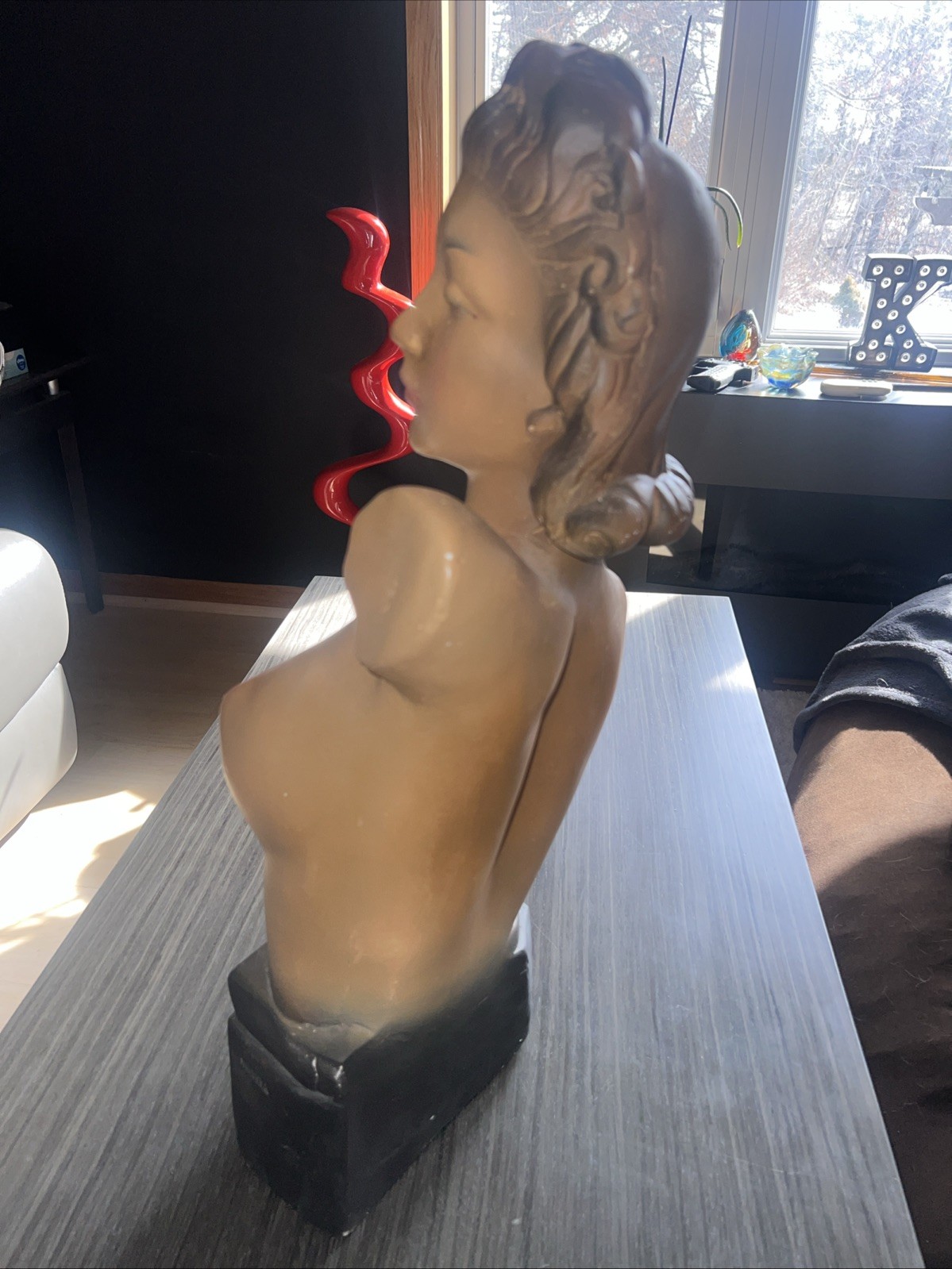 RARE D.W RAVI Woman Nude Bust Head LINGERIE Mannequin Plaster NICE BEAUTY