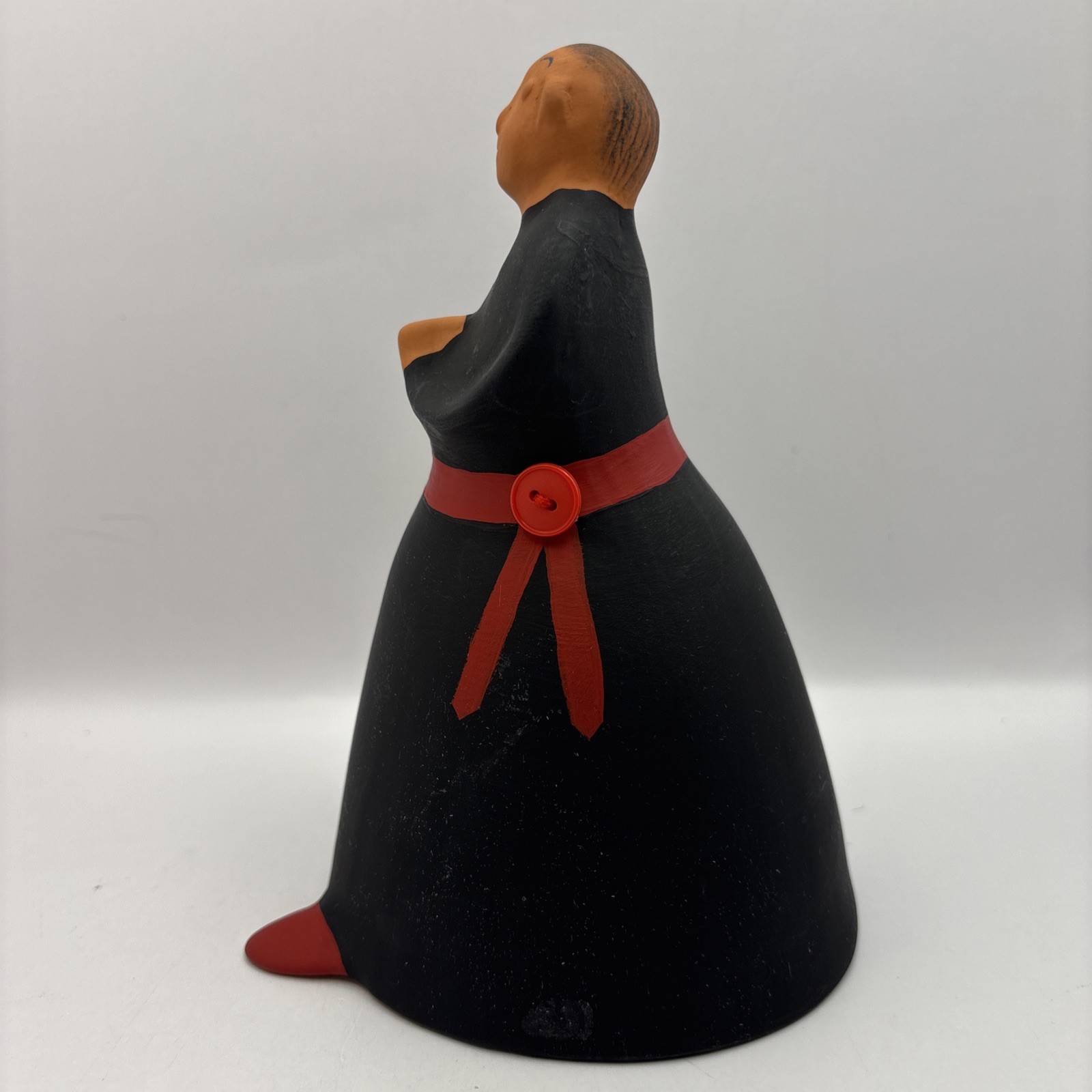 Southwest Clay Pottery Praying Monk Figure Bell