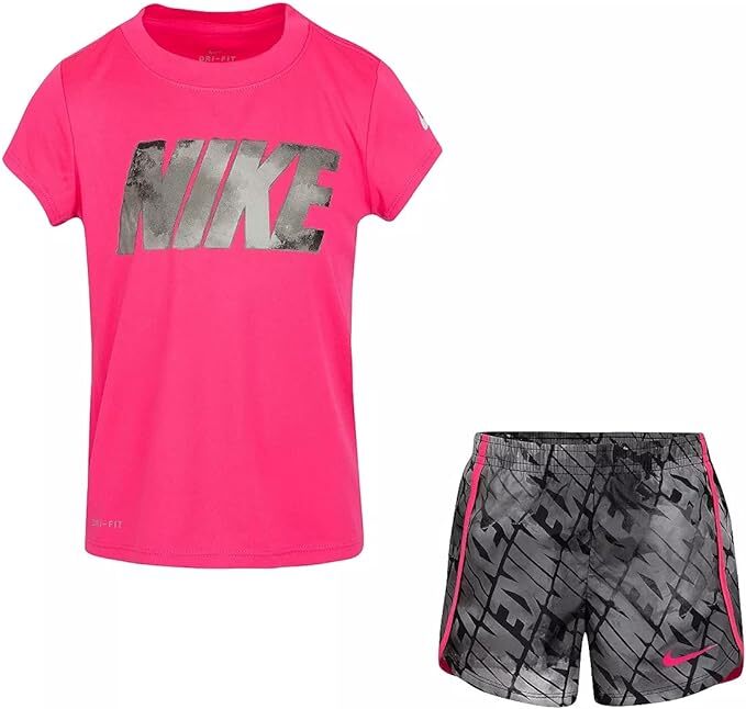 Nike Dri-Fit Little Girls' Graphic Tee & Short 2-Piece Set