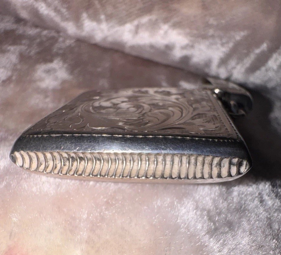 SUPERB ANTIQUE EDWARDIAN SOLID STERLING SILVER SEVEN FINGER VESTA CASE C.1910