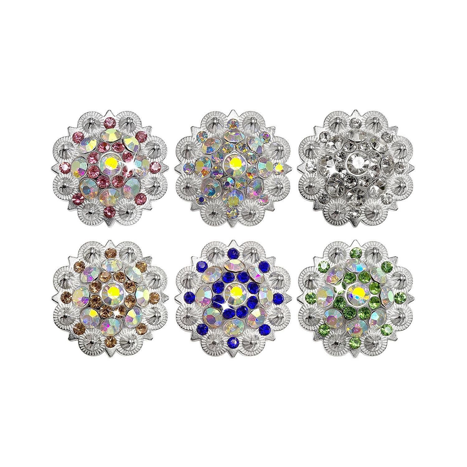 Rhinestone Conchos 1-1/2" Scalloped Edge Engraved Concho Screwback