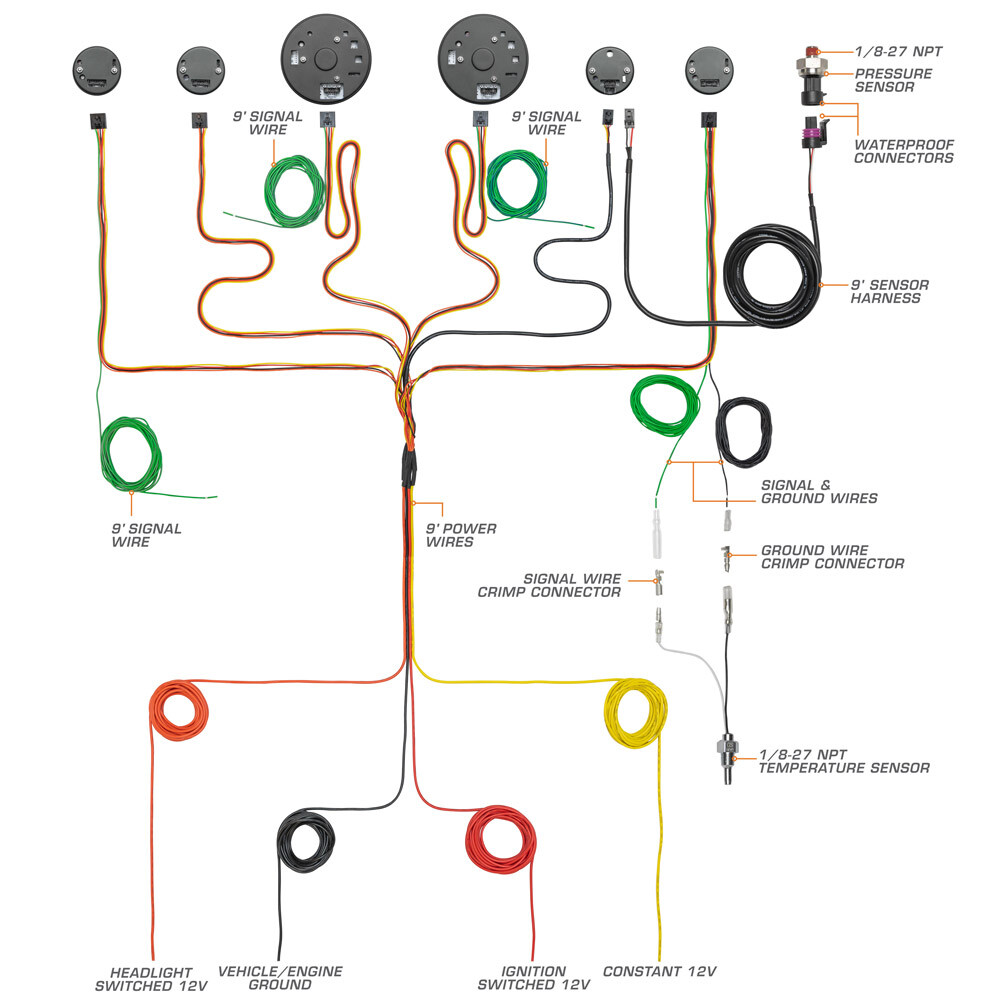 GlowShift Cluster Dashboard Panel Pod 6-Gauge Package Bundle for 73-87 Chevy C10