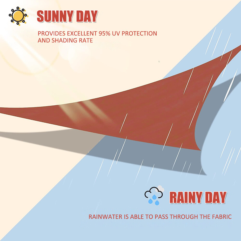 Sun Shade Sail Triangle Canopy Pergola Cover for Patio Yard Backyard Garden Lawn