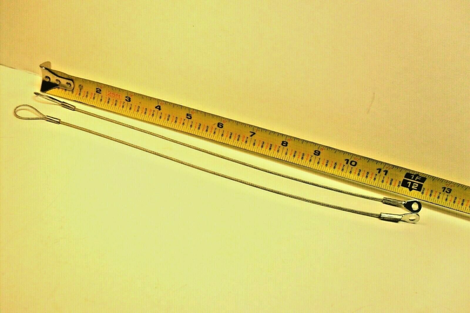 qty 2 - Lanyard Retention Cable 12" Long 1/16" Steel Wire 3/16" id Small End New