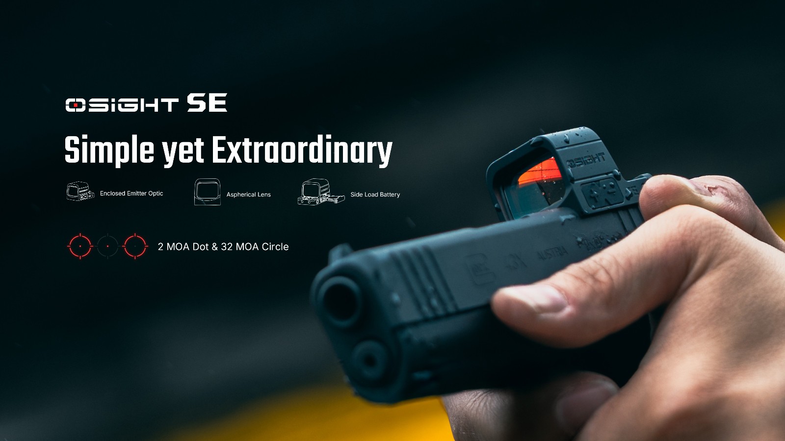 Olight Osight SE RMSc Footprint Enclosed Red Dot Multi-Reticle Sight with Batter