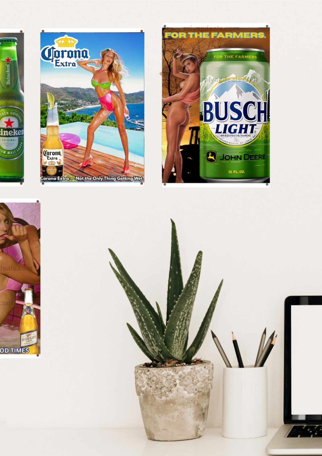 Miller High Life Metal Sexy Cowgirl Mancave Bar Wall Decor Beer Sign Read Des..