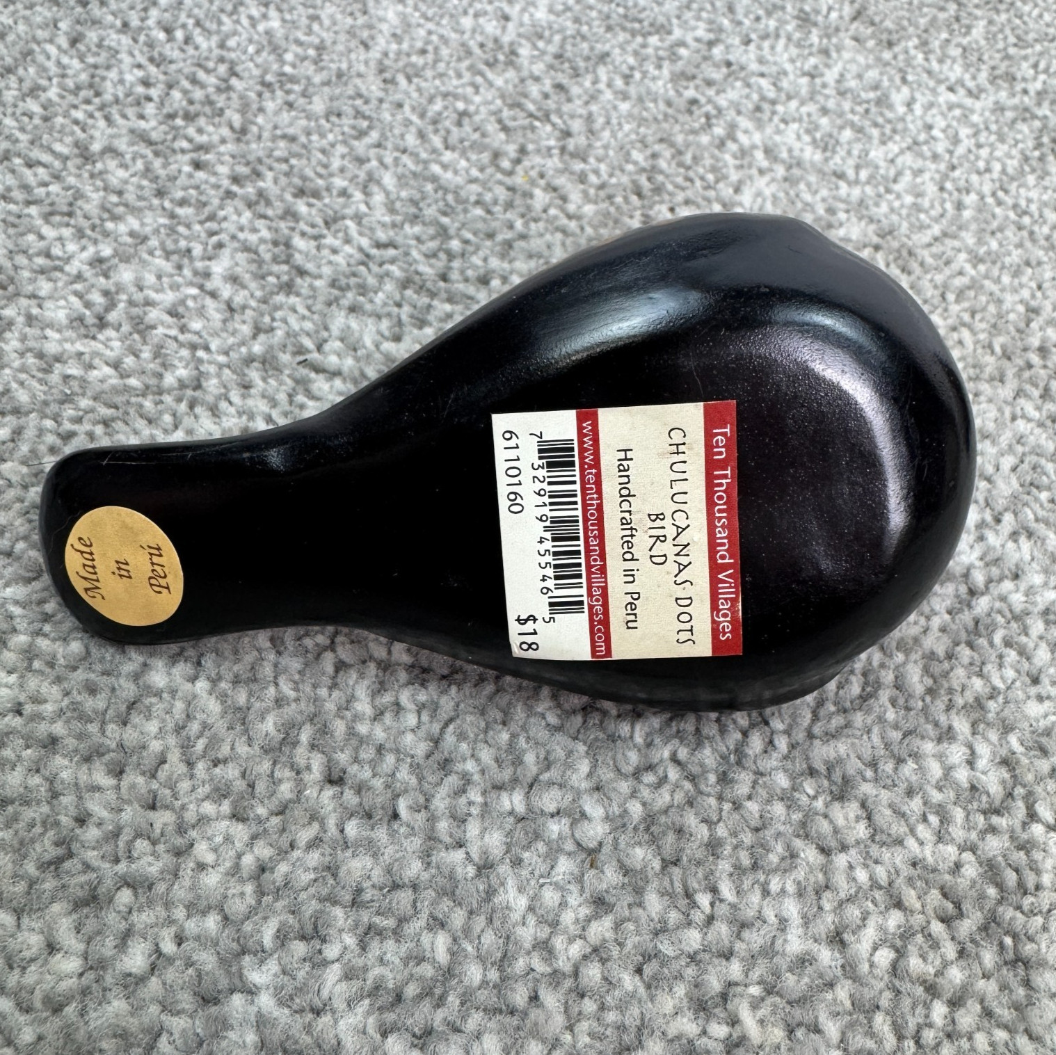 Set Of 2 Vtg Peruvian Handcrafted Chulucanas Birds Dots & Swirl Art Pottery MCM