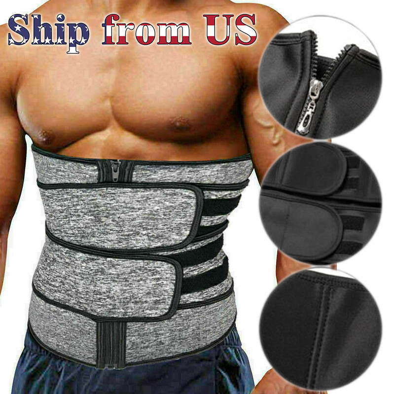 Men Waist Trainer Body Training Shaper Sweat Belt Tummy Control Cincher Girdle
