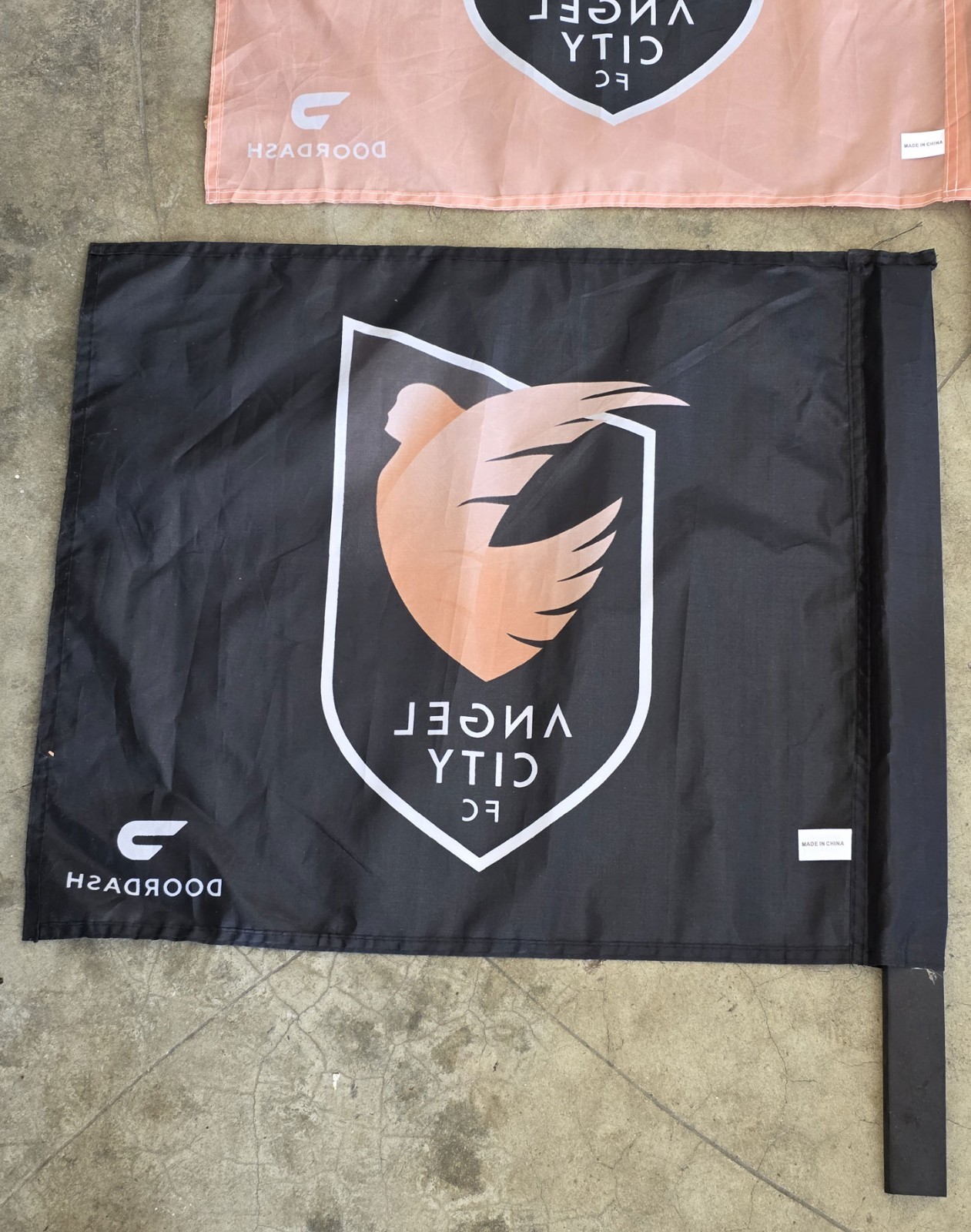 Angel City FC Opening Day Flags - Black & Pink - Los Angeles Football Club! WoW!