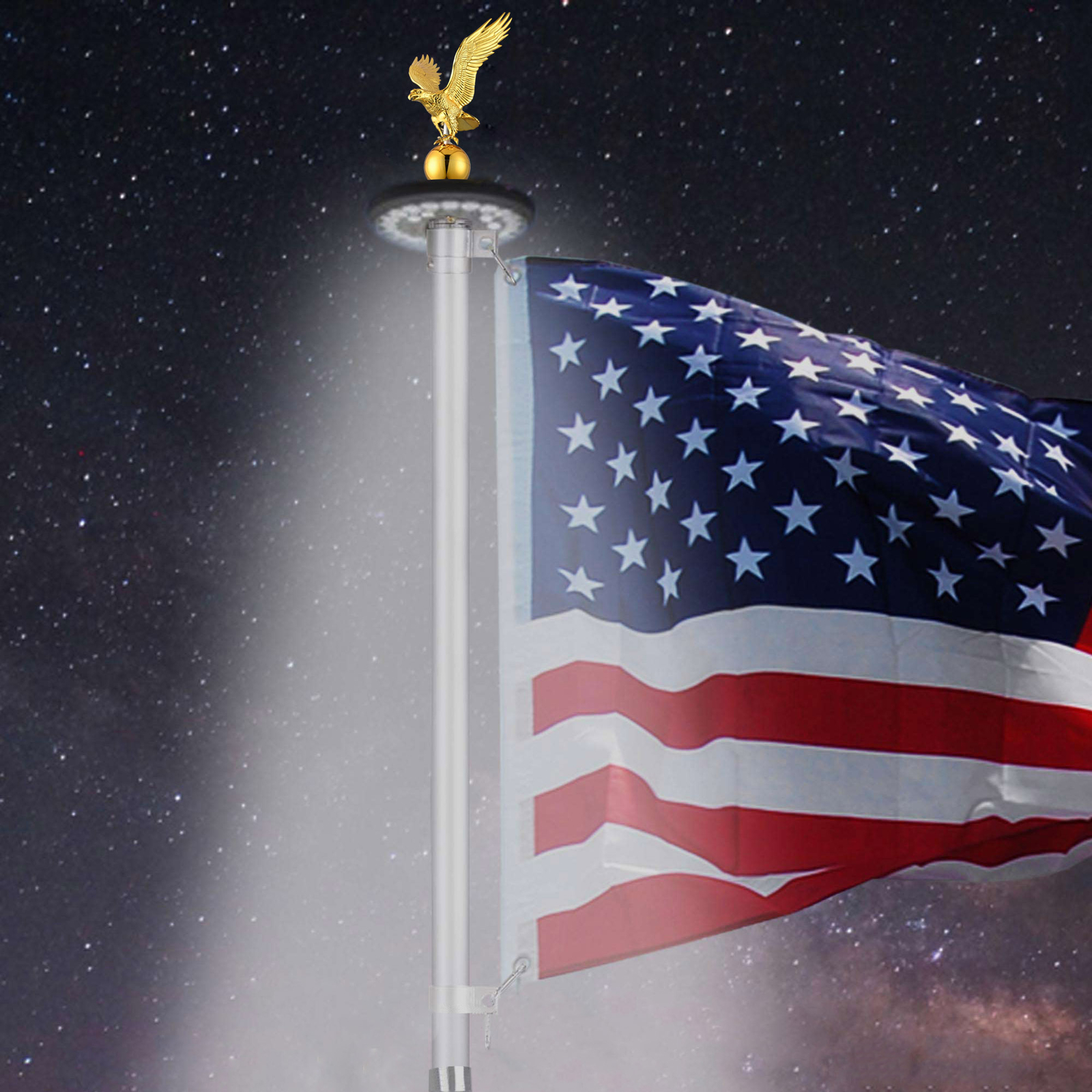 14" Flagpole Eagle Topper Finial Ornament for Telescopic Pole Gold Yard Outdoor