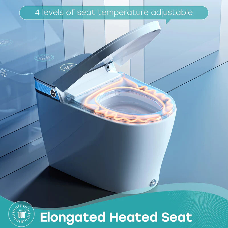 HOROW Smart Toilet Bidet with Powerful Flush Auto Open/Close Lid Deodorization