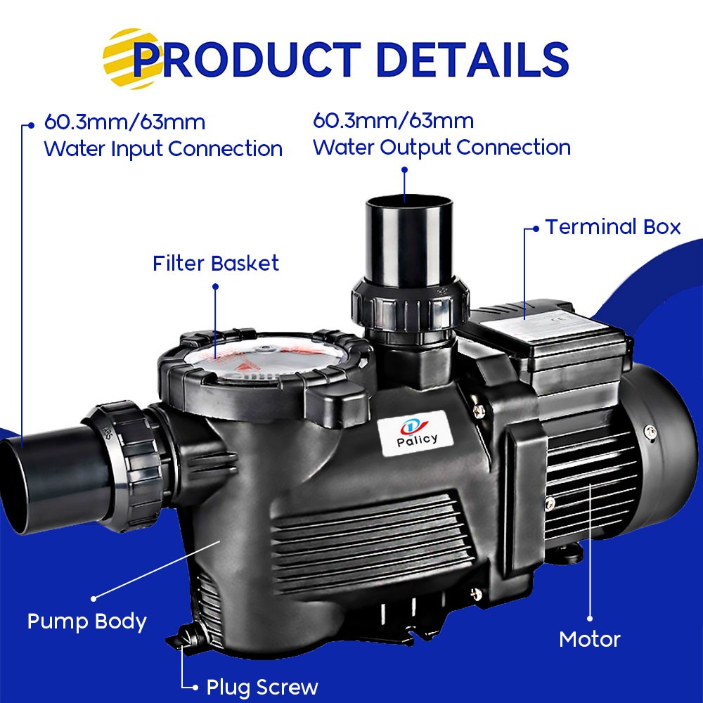 3HP Self-Priming Pool Pump 110V for Hayward, 8200GPH In/Above Ground Pool