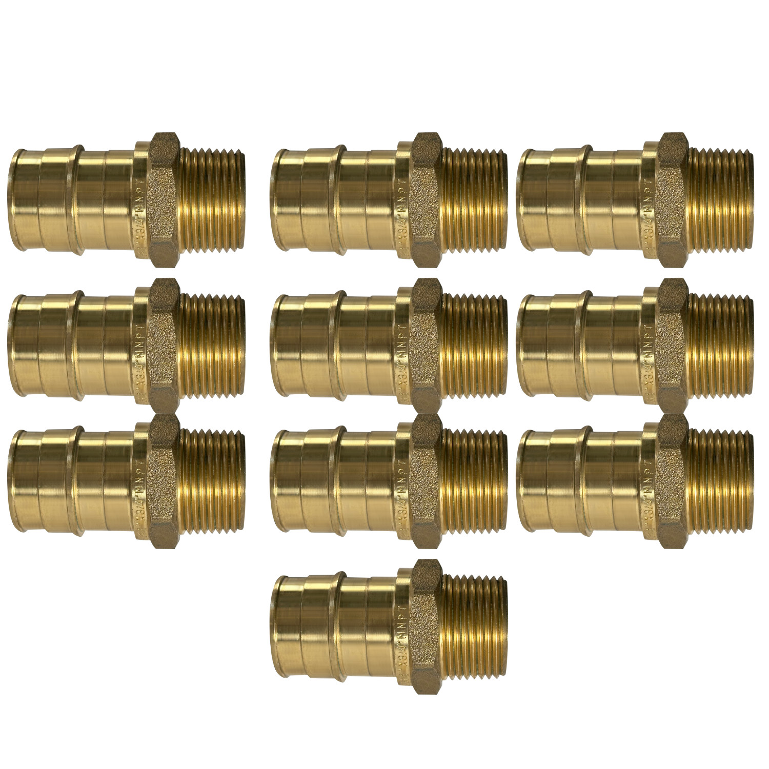 10 Pack XFITTING 1" Pex A x 3/4" Male NPT Adapter, F1960 Expansion Male Fitting