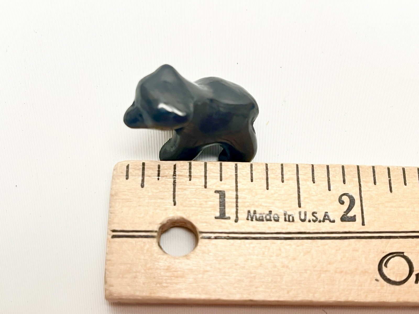 Santa Clara Black Pottery Bear Cub Miniature Dorothy Paul Gutierrez Signed 1.25”