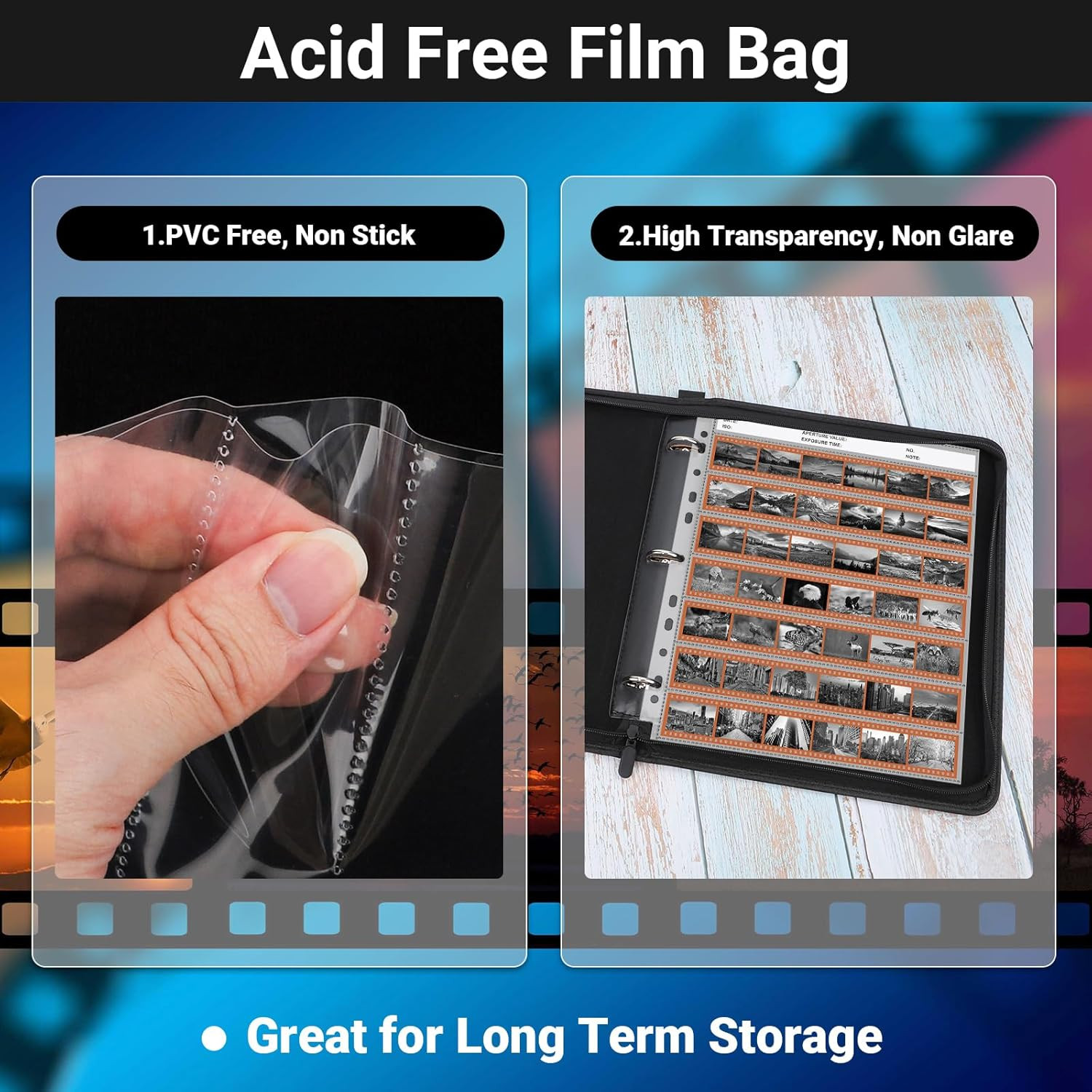 35mm Film Holder 135-7 Pack of 30 Acid Free Film Negative Sleeves 35mm Negativ