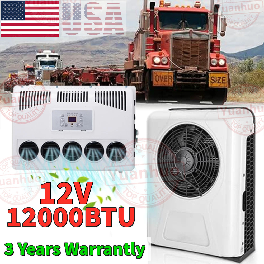 12V Split Air Conditioner 12000 BTU AC Kit Fit for Cab Semi Truck Bus Caravan RV
