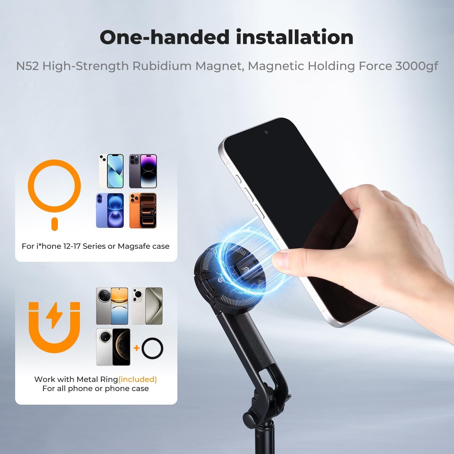 K&F CONCEPT Universal Phone Tripod Selfie Stick Tripod Stand for Phone, GoPro