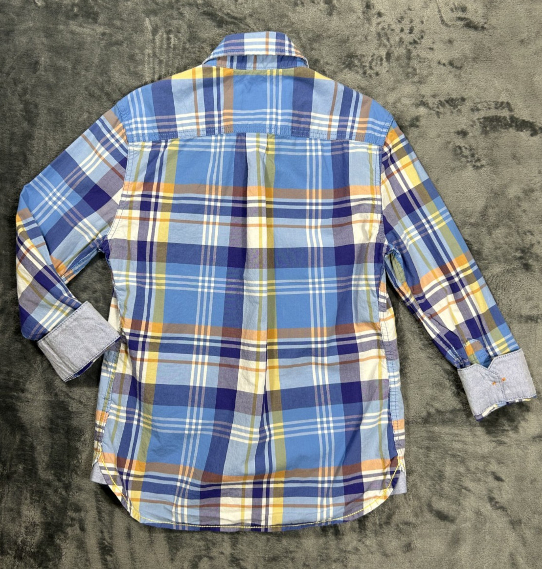 Mini Boden Button Up Shirt 5-6 Y EUC LOT of 2 Blue Plaid and Sailboats