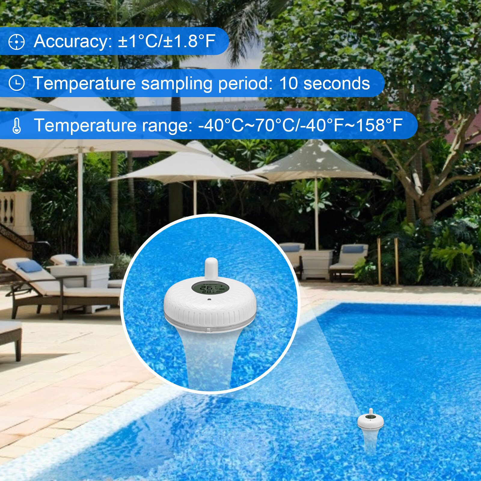 INKBIRD Bluetooth Pool Floating Thermometer Temperature Meter Swimming Spas Pond