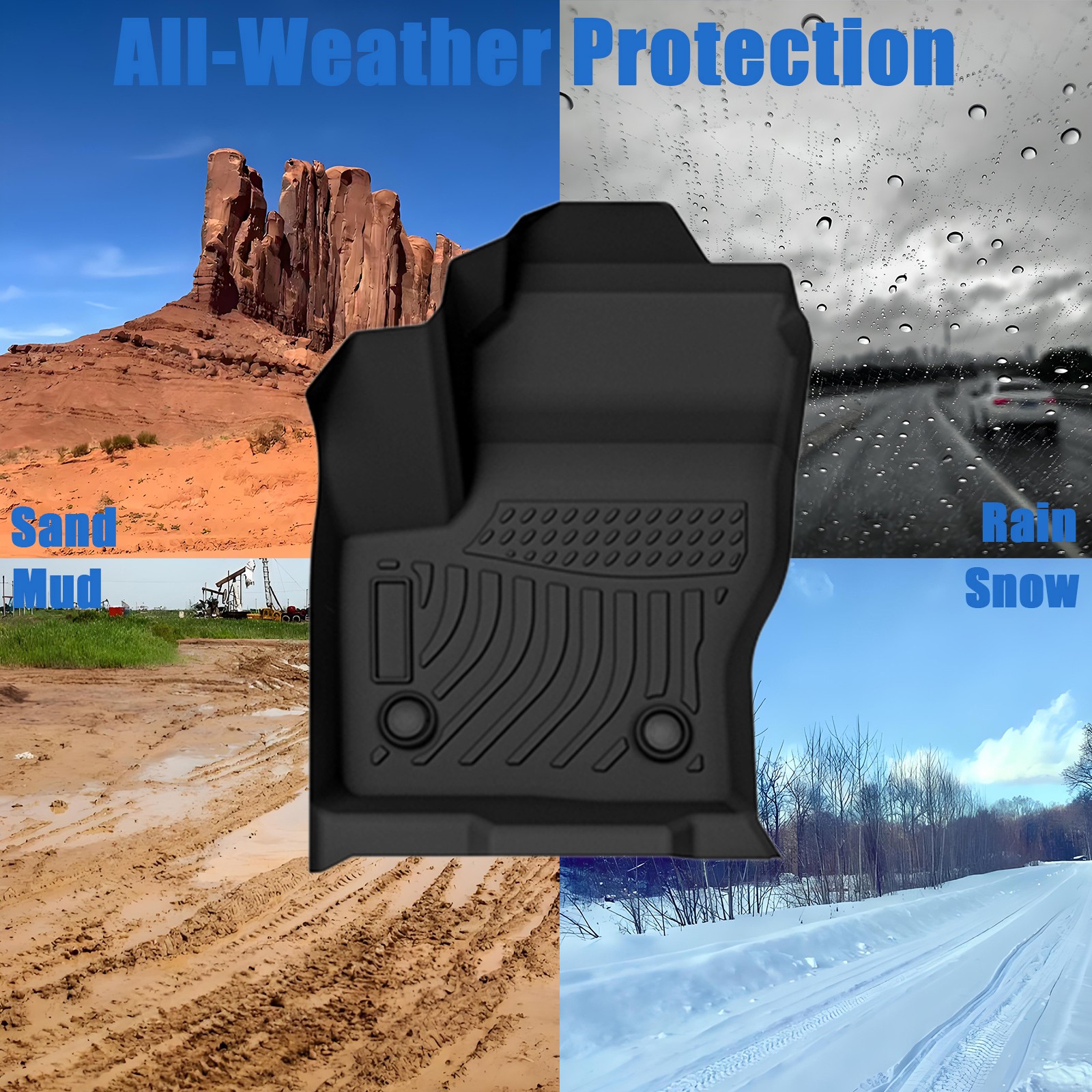 TPE Front & Rear Floor Mats / Trunk Cargo Liners Set For 2013-2019 Ford Escape