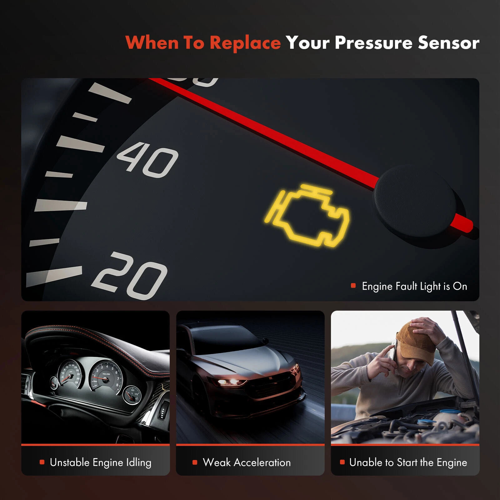 2x OEM Genuine Camshaft Position Sensor Fit For Chevrolet Equinox 2010-2017 2.4L