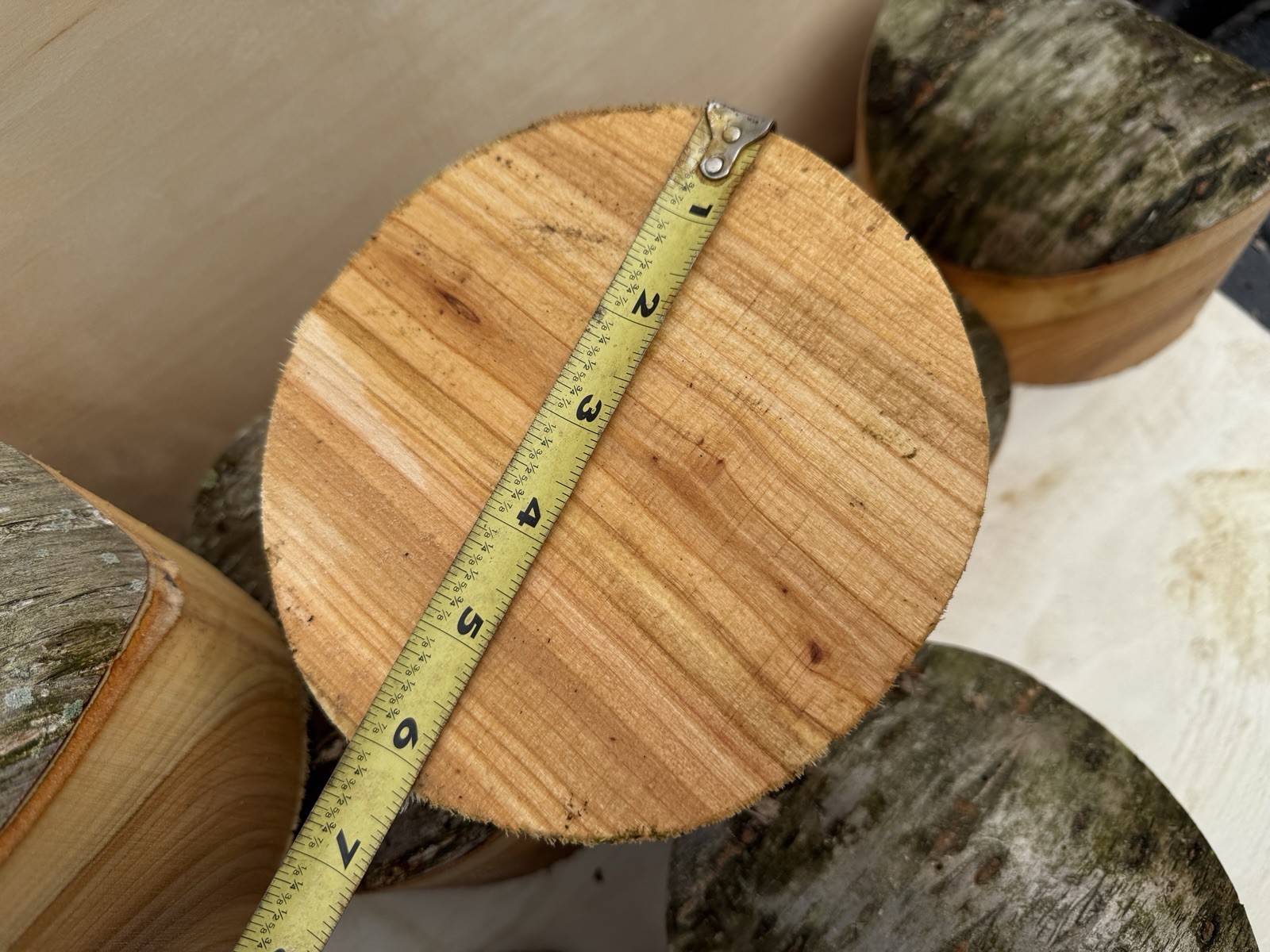 Rare Unique Natural Edge Peach Turning Wood Bowl Blank Lathe 6”x4”
