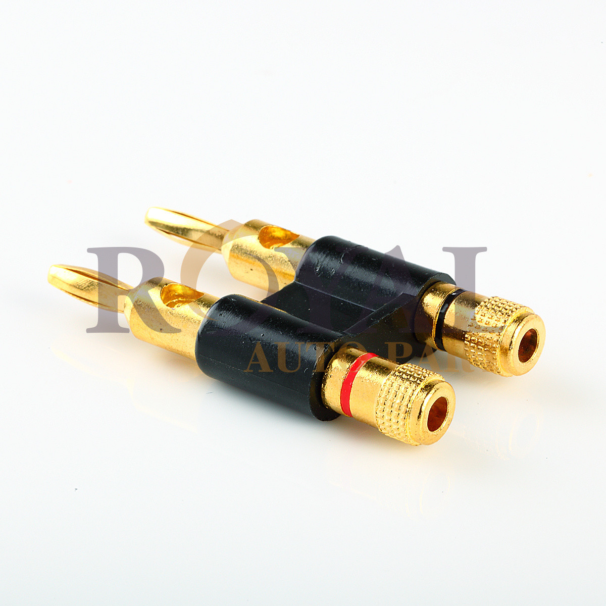 NEW Premium gold Dual 2 banana plug post jack speaker wire cable audio connector