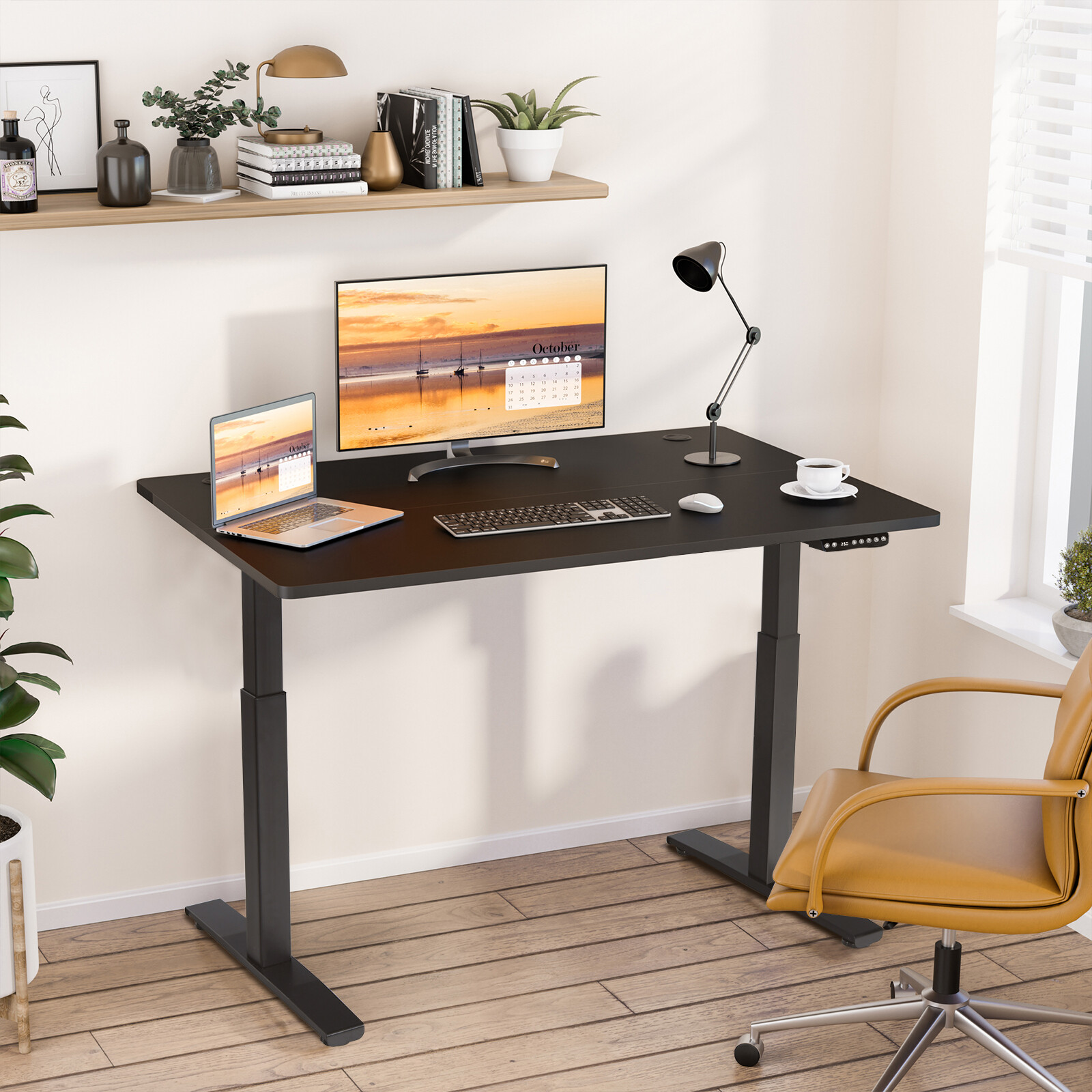 Electric Standup Desk Frame Ergonomic Sit to Stand Adjustable Workstation Base