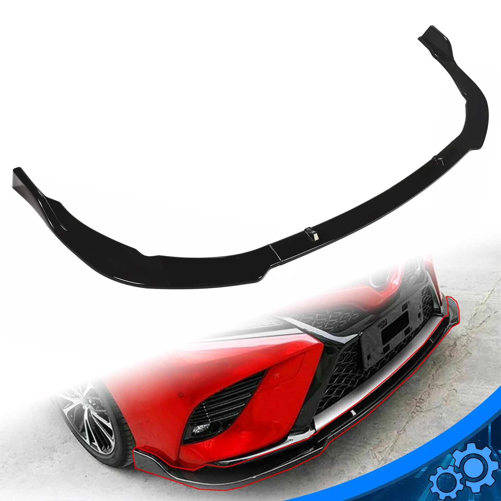 For Toyota Camry 2018-2020 SE XSE Gloss Black Front Bumper Lip Splitter Spoiler