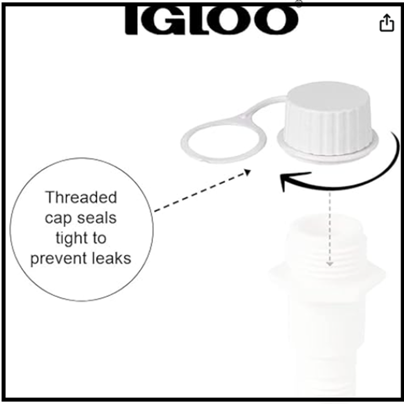 Igloo Cooler Threaded Drain Plug Caps with Plastic Tether 20049