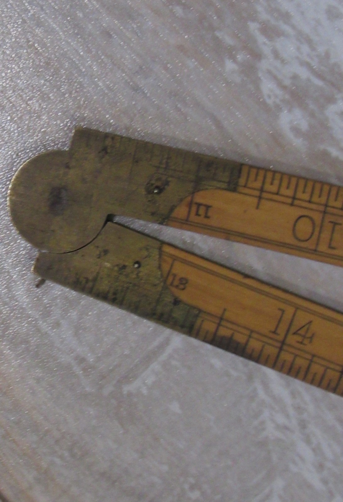 Vintage John Rabone & Sons No 1377 Boxwood Brass Folding Ruler 24'' Birm England