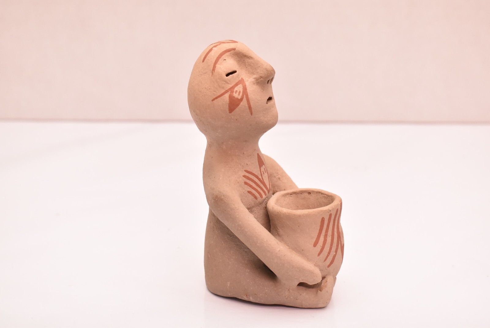 Vintage Tesuque Pueblo Native American New Mexico Pottery Rain God Figurine