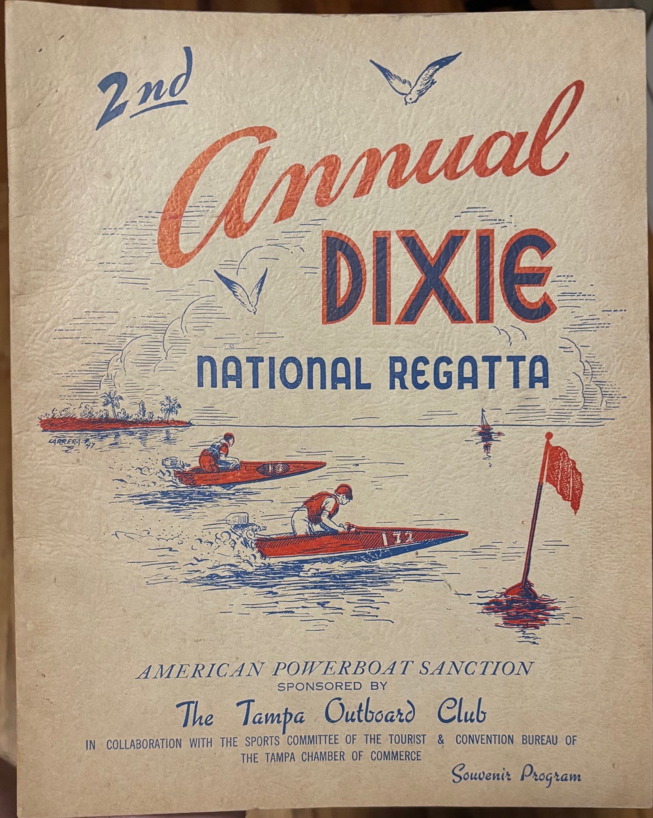 1947 Tampa Florida 2nd Annual Dixie Regatta Boat Race Souvenir Program