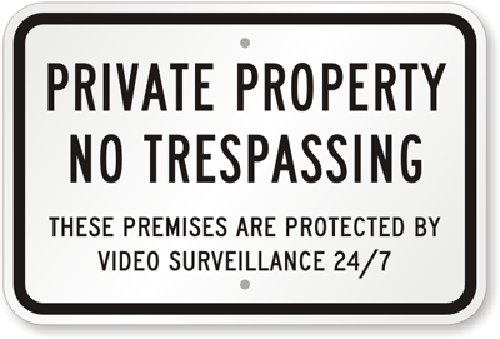 Private Property No Trespassing Sign Weatherproof Aluminum 8"x12"
