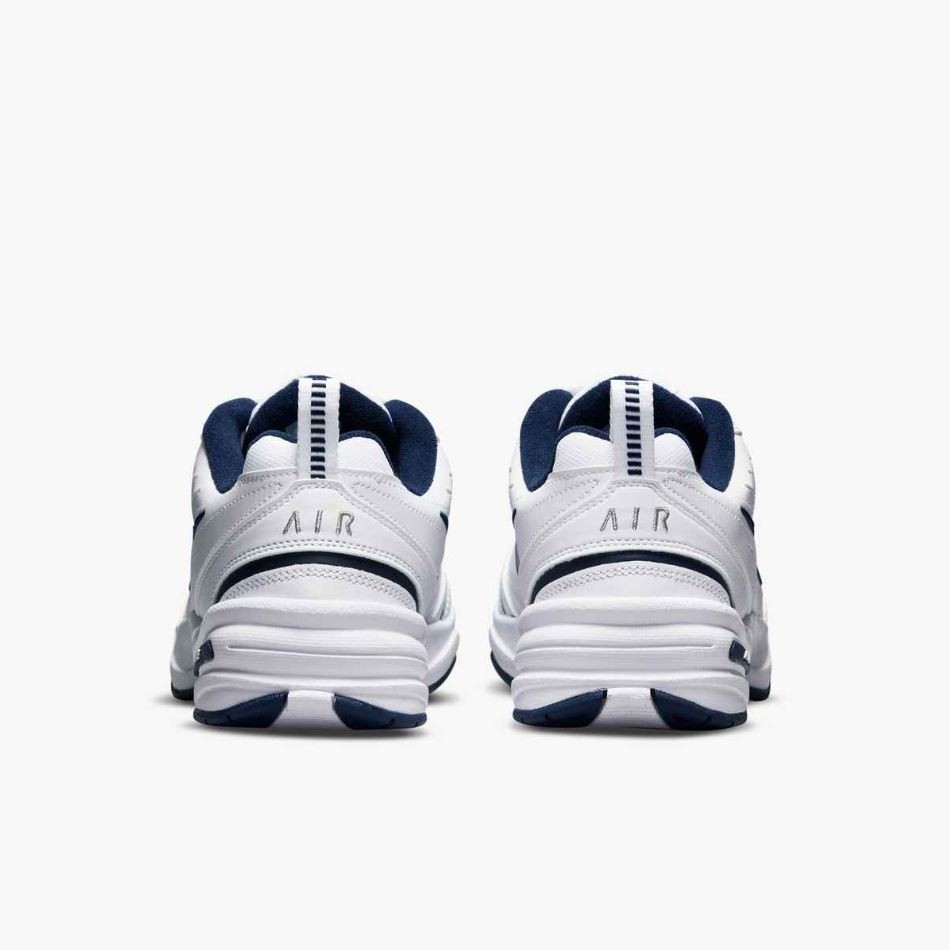 Nike AIR MONARCH IV Men's White Blue 102 Walking Shoes Medium & WIDE (4E) WIDTH