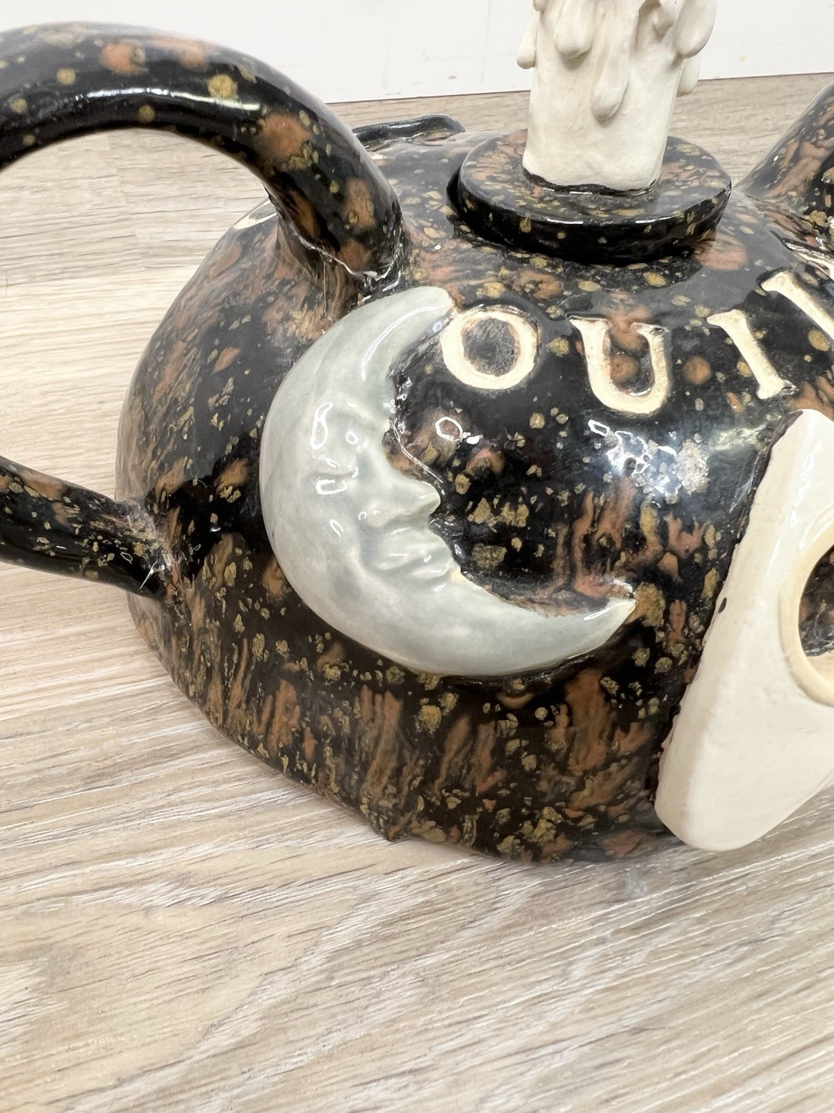 Quija Ceramic Teapot Decor Goth Tarot Witchy Planchette Pentagram Moon *Read