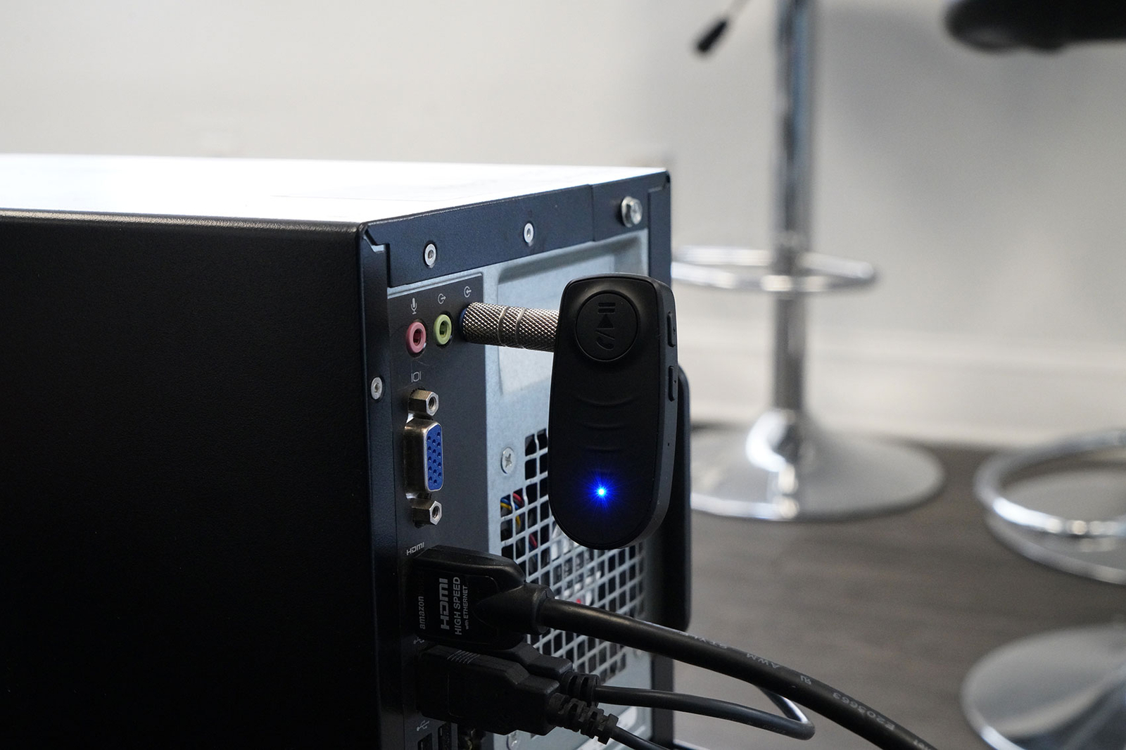 Rockville BT-LINK Pair of Aux to Bluetooth Adapters To Link 2 Speakers Together