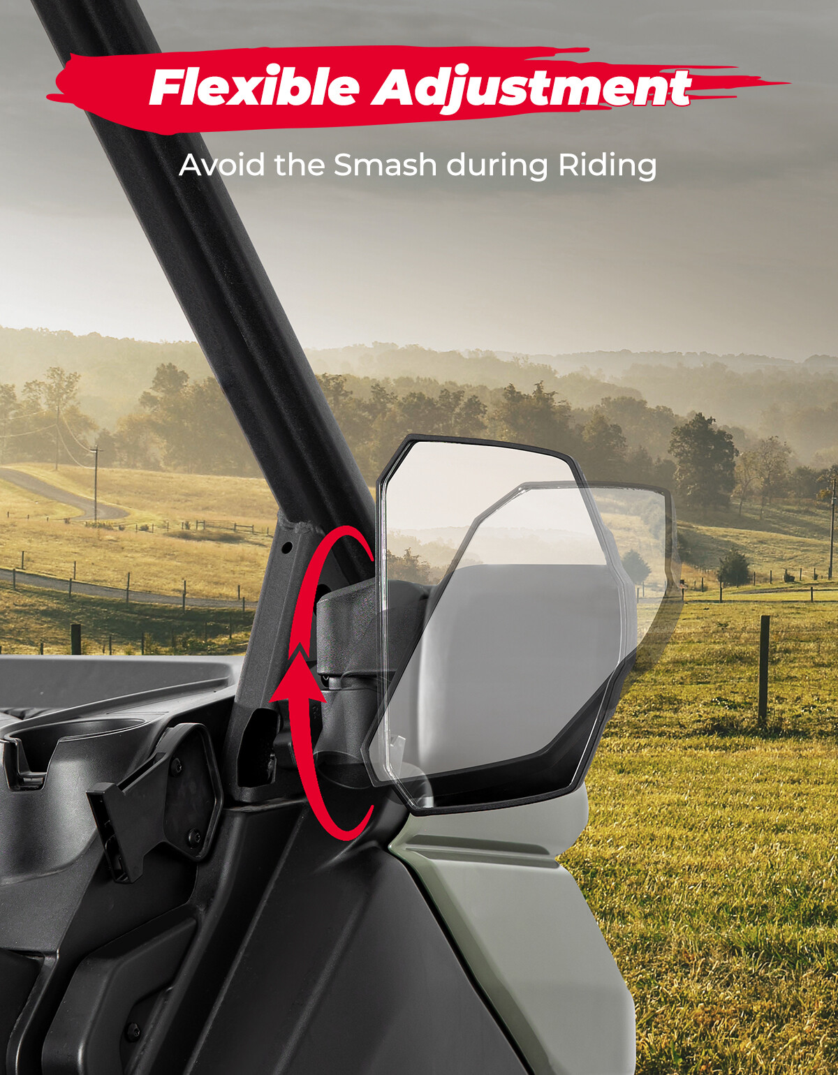 2PCS Left and Right Side Mirrors For 2017-22 Can Am Defender HD5 /8/10 715008101