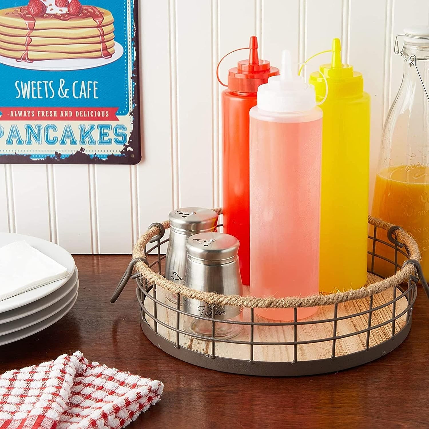 Juvale Plastic Condiment Squeeze Bottles (Clear, 32 Oz, 6 Pack)