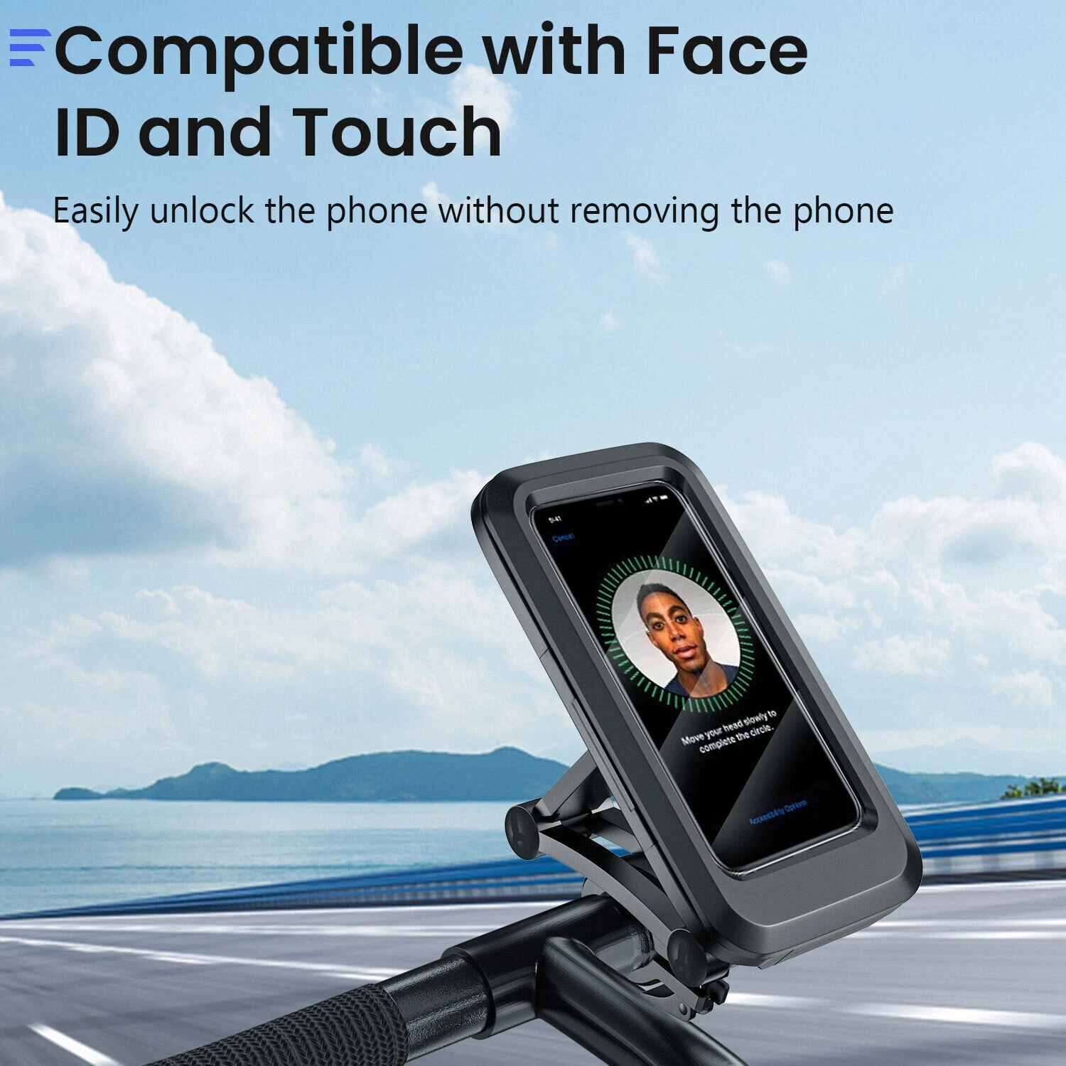 Motorcycle Bike Handlebar Phone Mount Holder Waterproof Case for iPhone Samsung