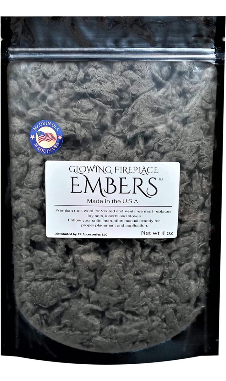 Glowing Fireplace Embers Rockwool For Gas Logs, Gas Fireplaces and Inserts, 4 oz