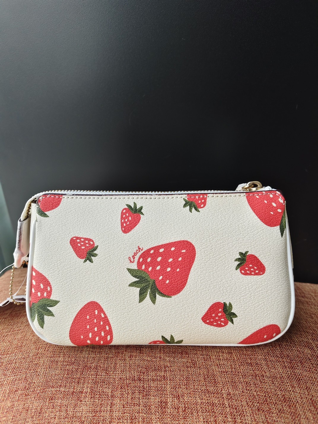 Coach Nolita 19 Cute Strawberry Print Shoulder Bag Fashion Small Handbag
