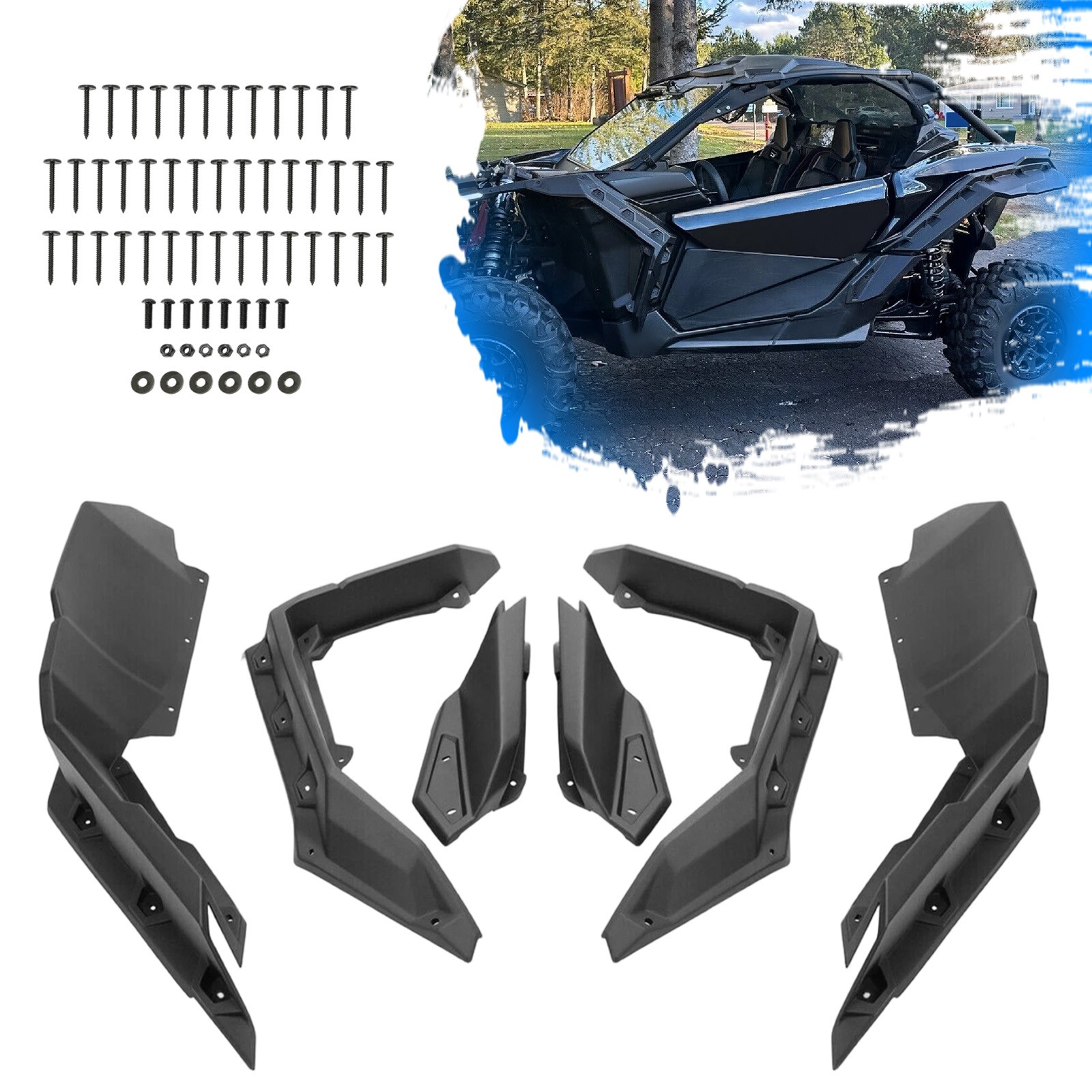 Extended Fender Flares Kit For Can Am Maverick X3/MAX Turbo R RR 2017-2025 2019