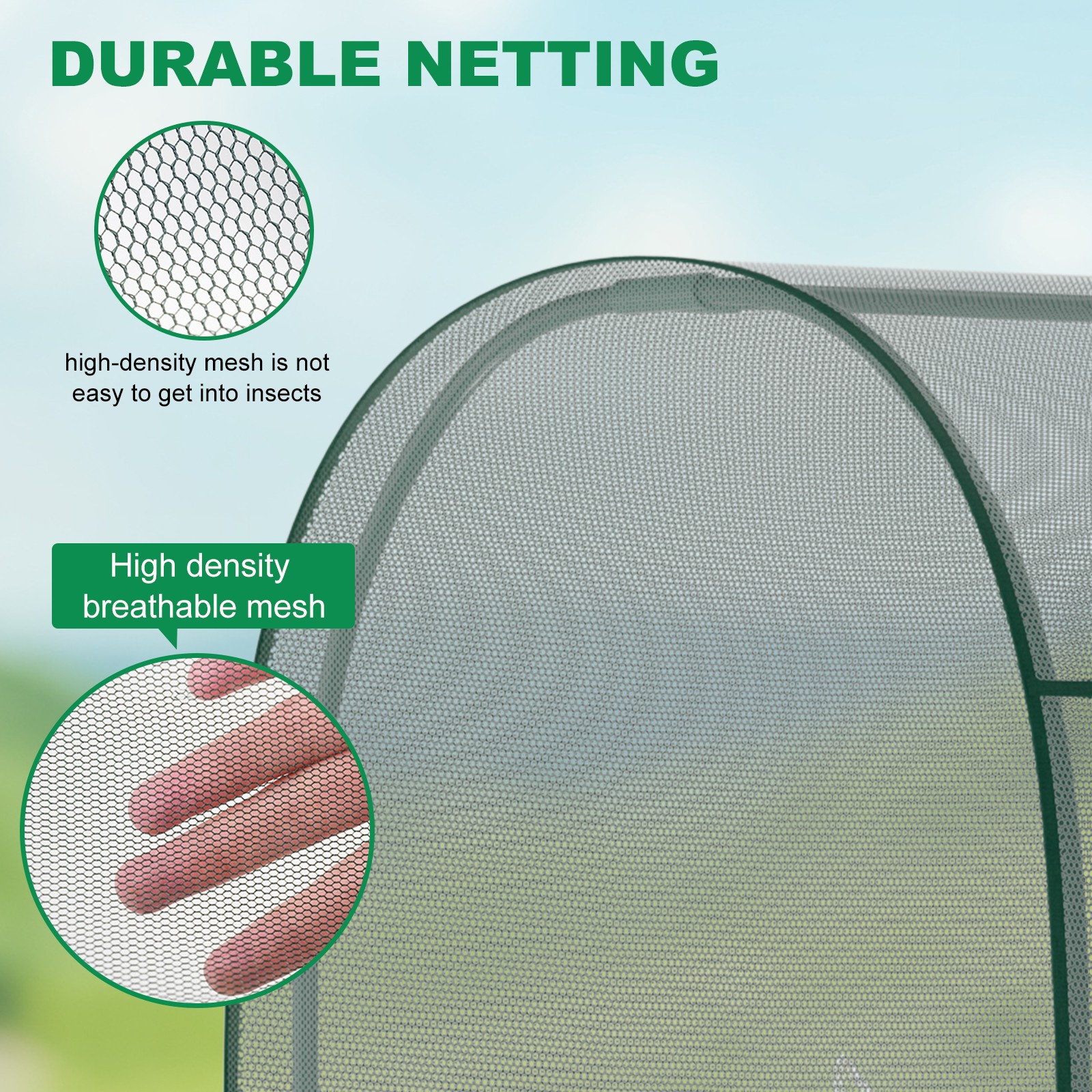 12x4x6FT Walk-in Mesh Crop Cage Plant Cover Protection Tent For Vegetable