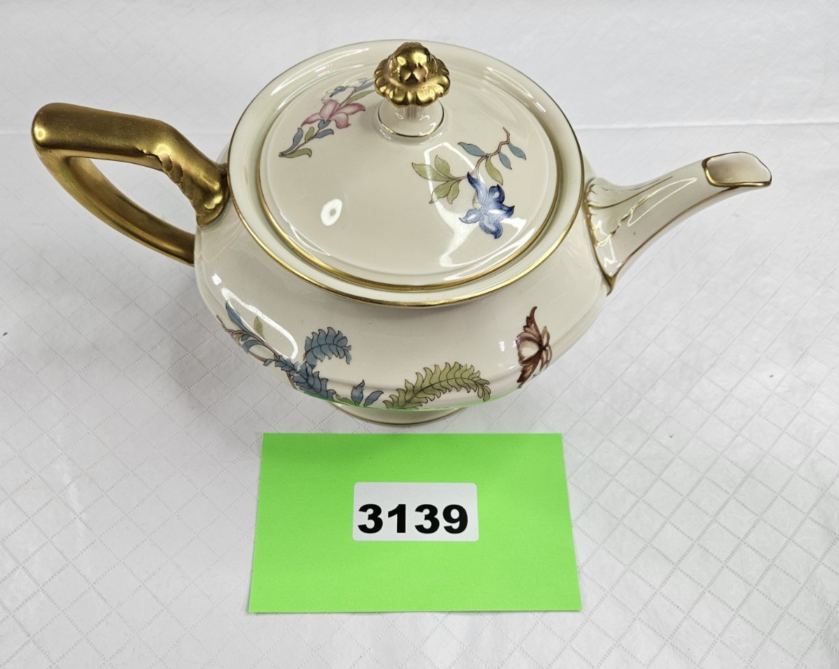 Rosenthal Persiana Continental Tea Pot Lid Ivory Floral Gold Rim Germany