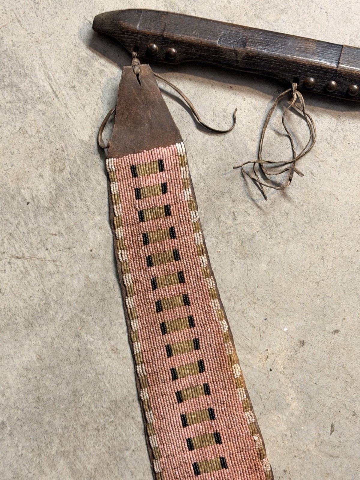 1800’s Native American Lakota (Sioux) Knife–Tomahawk with Beaded Drop