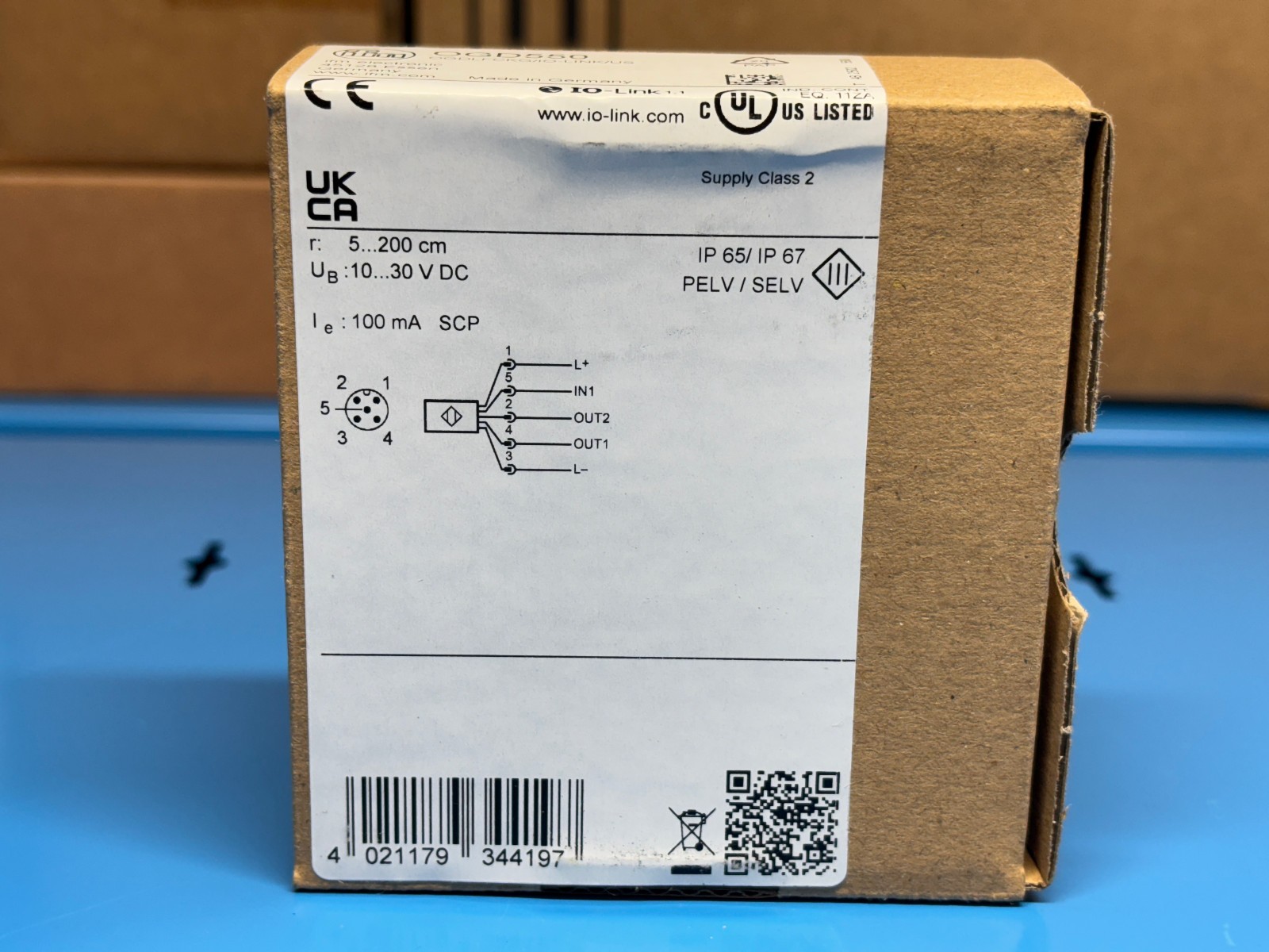 IFM I/O Link OGD550 Laser Distance Sensor OGDLFCKG/IO-LINK/US - Made in Germany